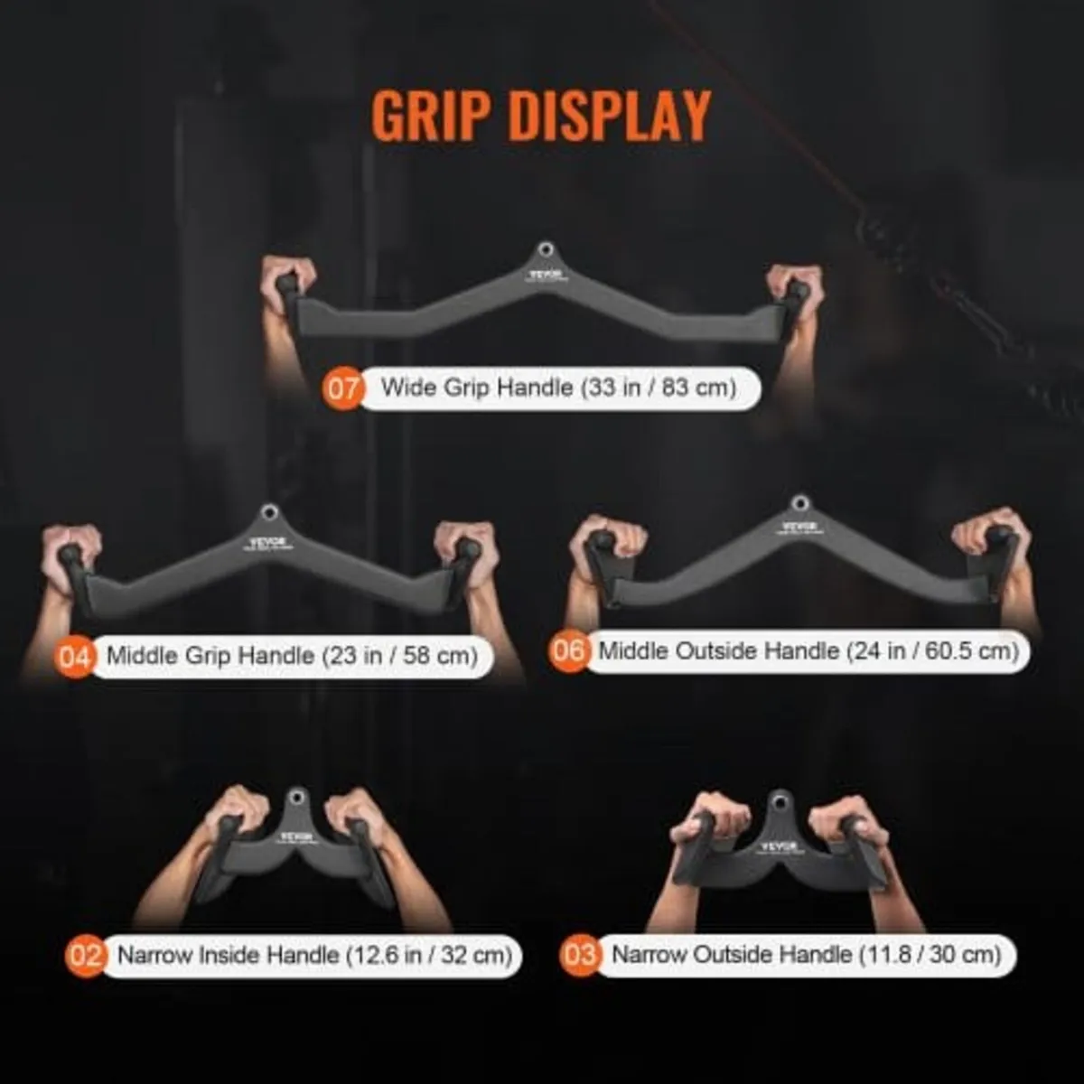 LAT Pulldown Attachments, Cable Machine Rowing T-b - Image 3