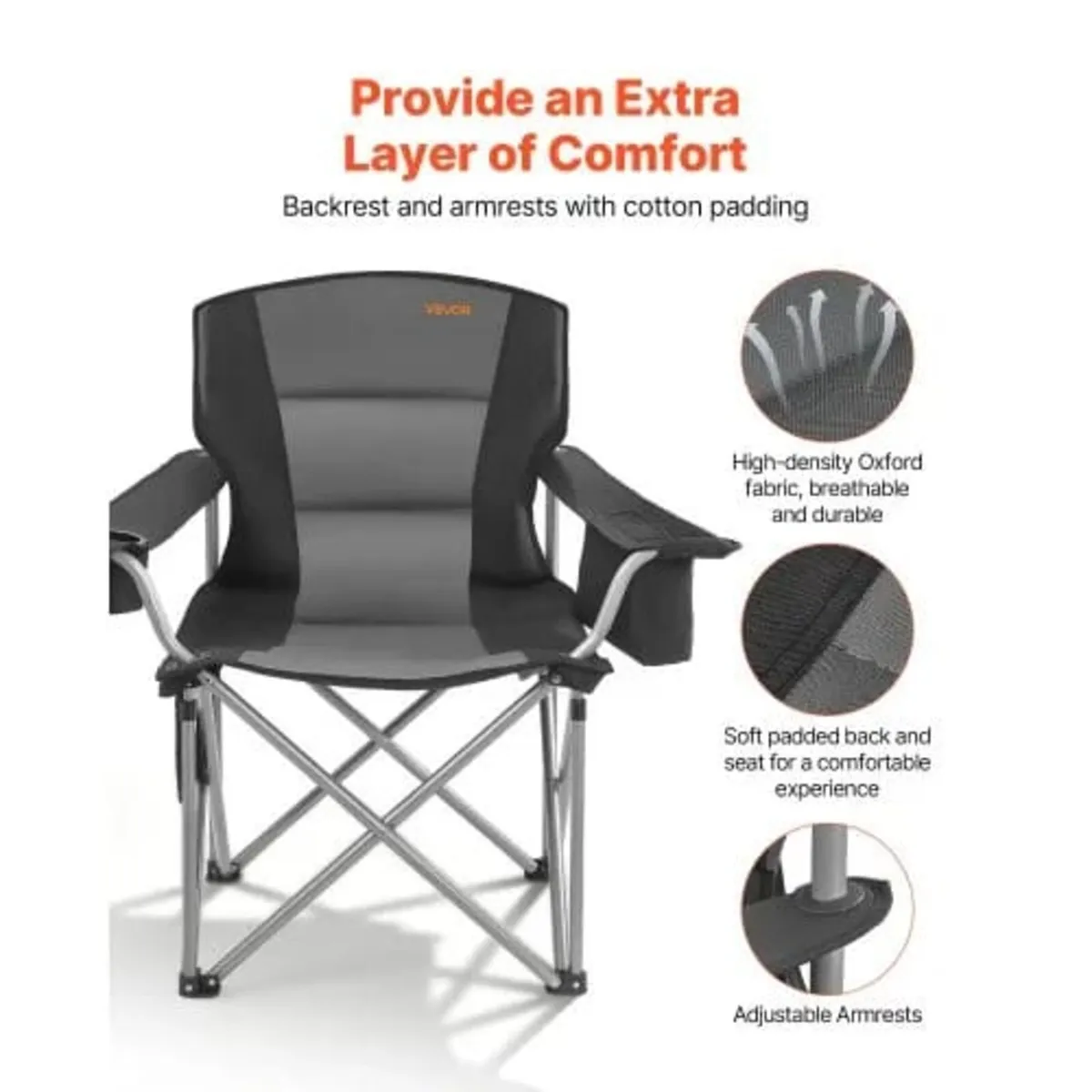 Oversized Camping Chairs, 450 lbs Heavy Duty Suppo - Image 4