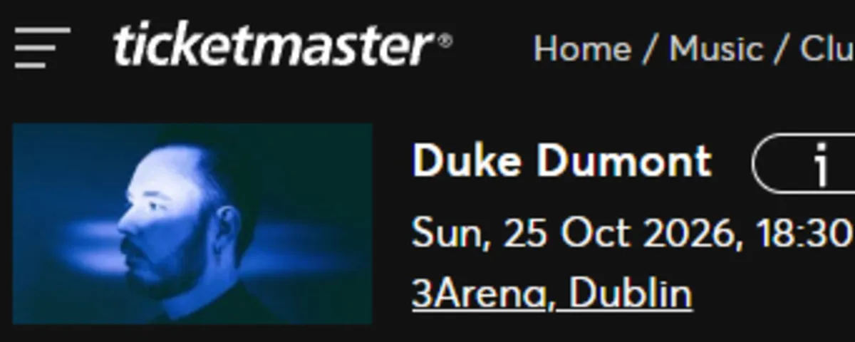 2 x Duke Dumont Tickets