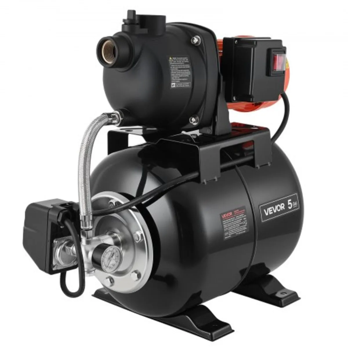 1.1 HP Shallow Well Pump with Pressure Tank, 230V - Image 1