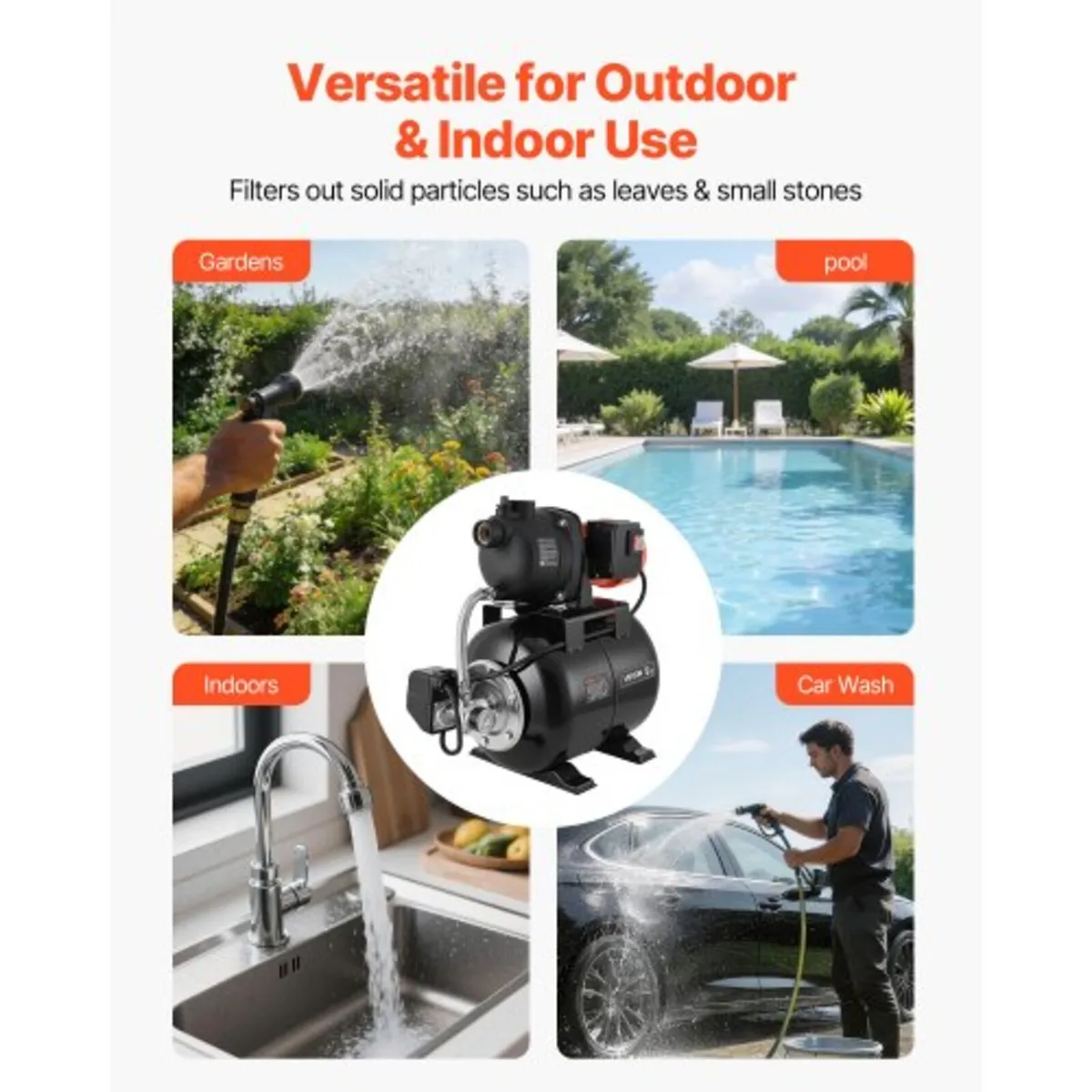 1.1 HP Shallow Well Pump with Pressure Tank, 230V - Image 2