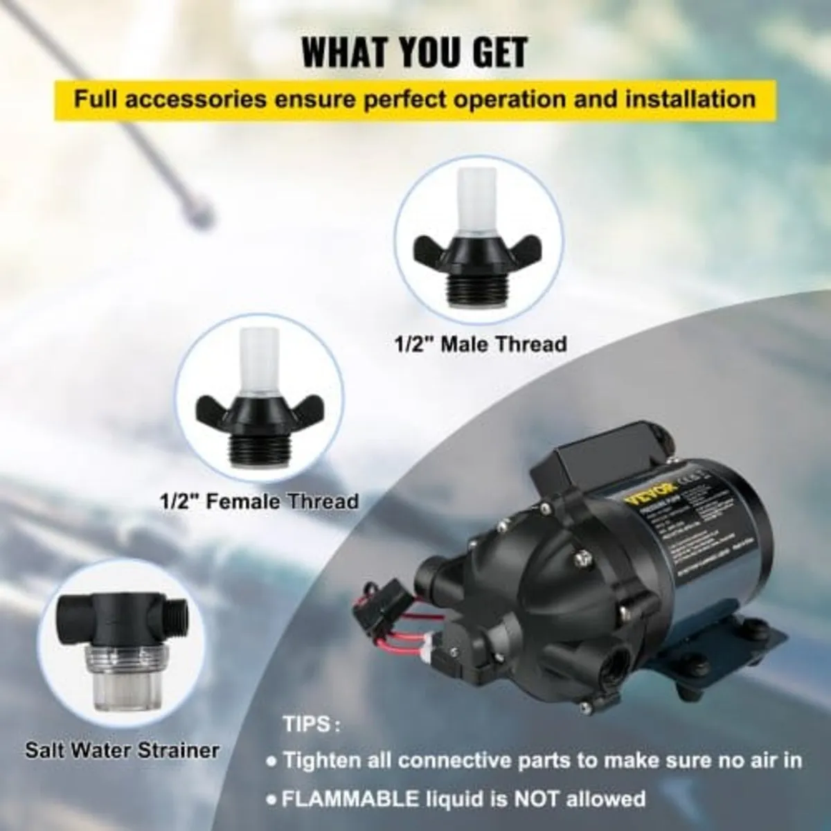 Washdown Pump, 12V DC, 26 L/min(7 GPM) 4 bar(60 PS - Image 4