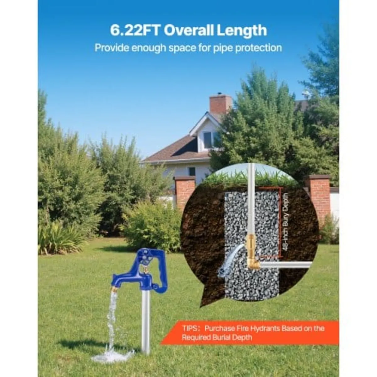 Frost Proof Yard Hydrant, 1895mm Freeze-Proof Outd - Image 2
