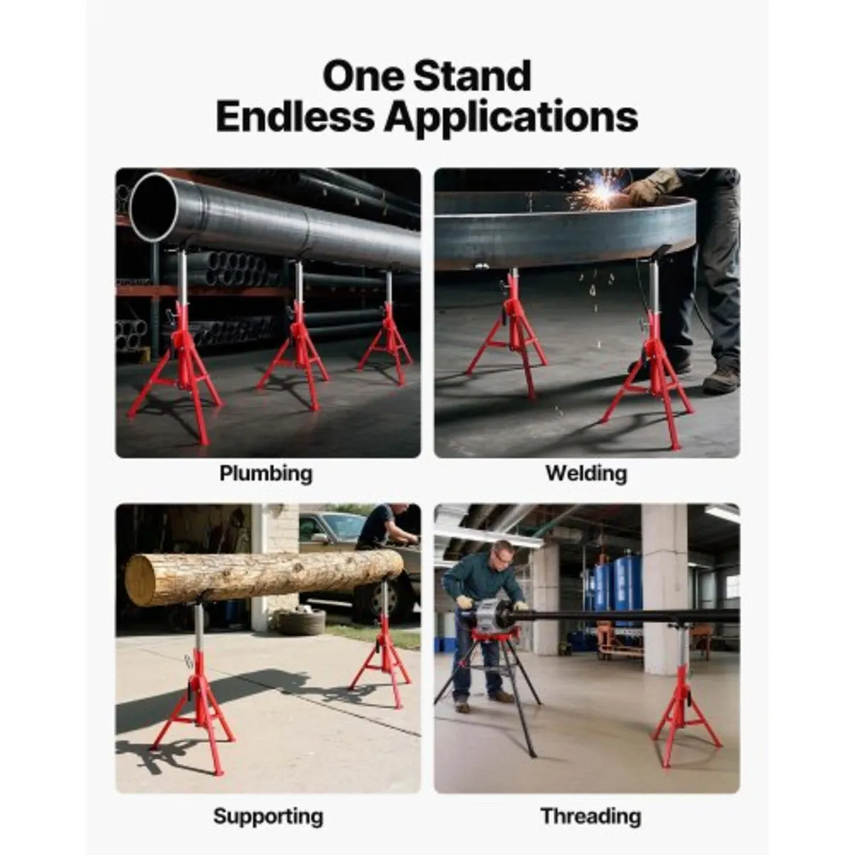 V Head Pipe Stand 0.3-30.5 cm Capacity, Adjustable - Image 3
