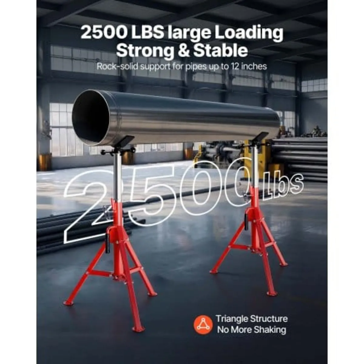 V Head Pipe Stand 0.3-30.5 cm Capacity, Adjustable - Image 2