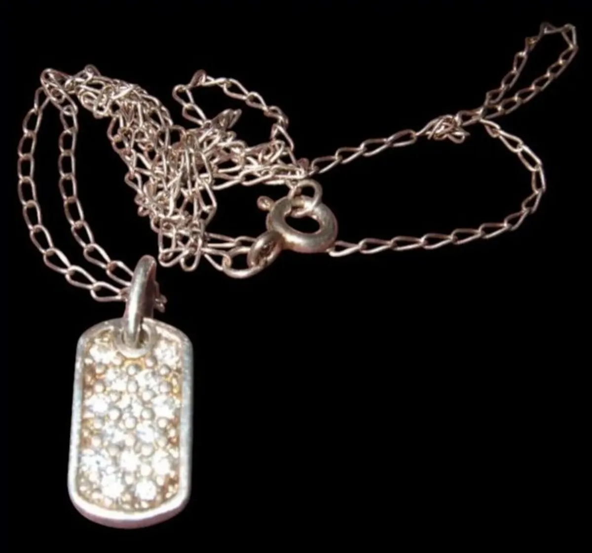 Vintage Hallmarked Silver/Sapphire Pendant/Chain - Image 2