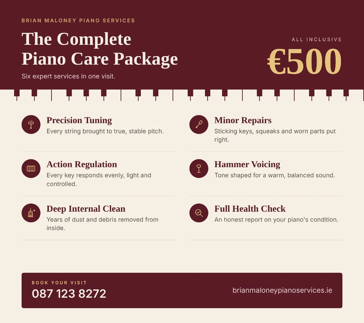 Complete Piano Service €500 | Galway/Connaught - Image 1
