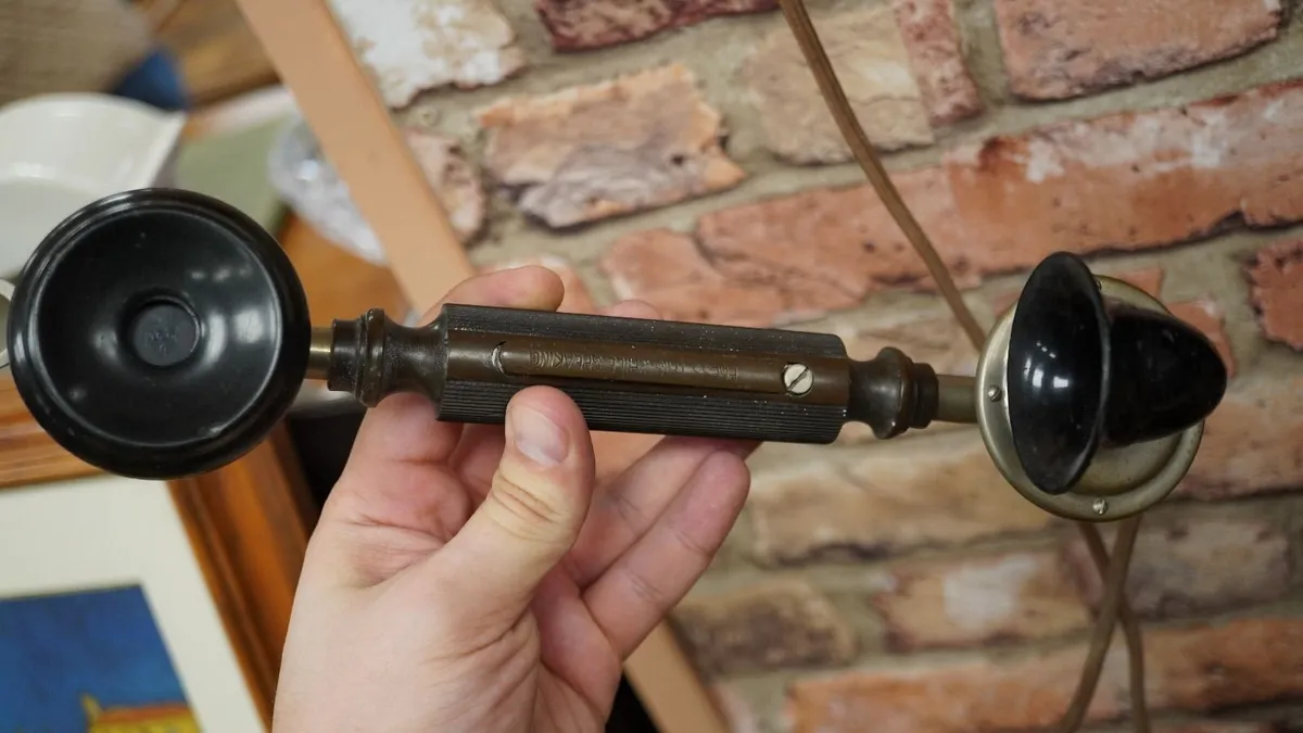 Antique Wooden Wall Telephone - Image 3