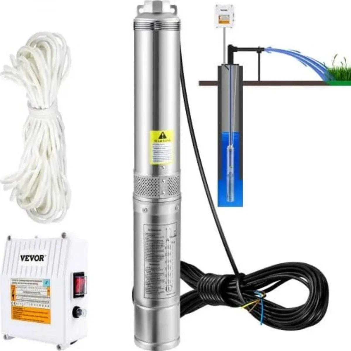 Deep Well Submersible Pump, 1100W 230V/50Hz, 190L/ - Image 1