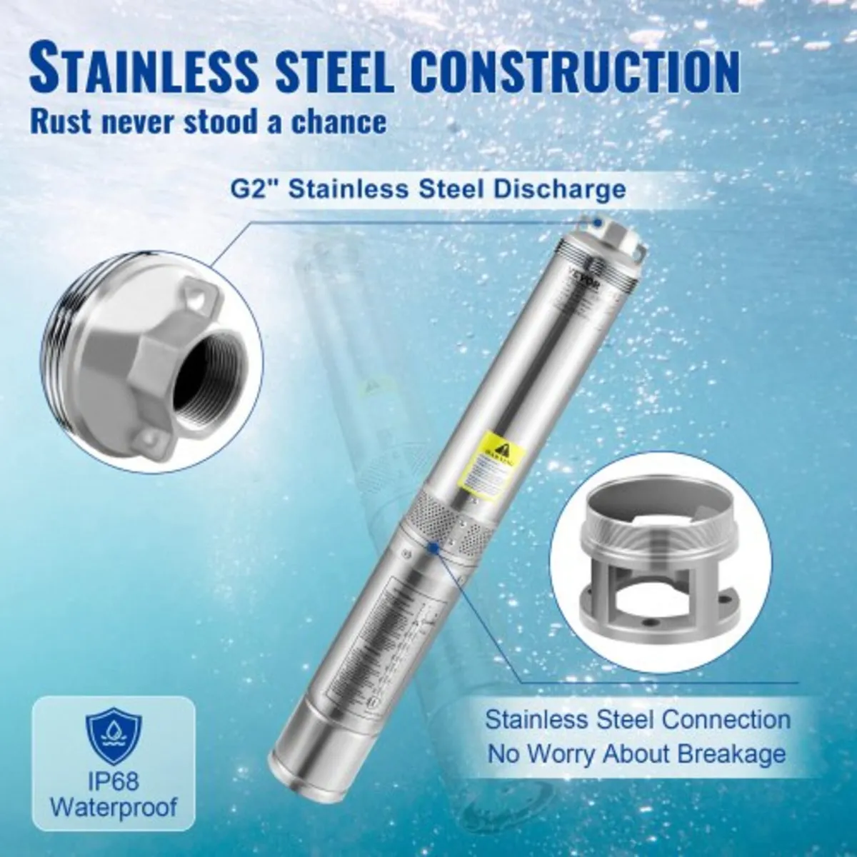 Deep Well Submersible Pump, 1100W 230V/50Hz, 190L/ - Image 4