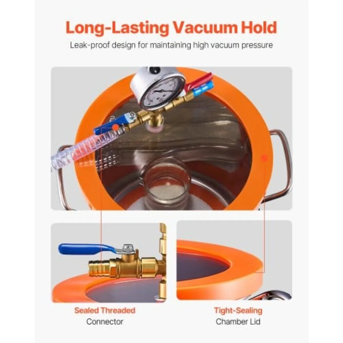 19 L(5 Gallon) Vacuum Chamber and 100 L/min(3.5 CF - Image 2