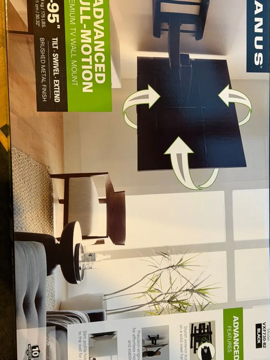 Sanus Advanced Full-Motion Premium TV Wall Mount 46 95 Brand New in Box Model VXF730-B2 - Image 2
