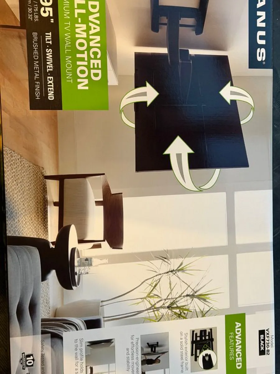 Sanus Advanced Full-Motion Premium TV Wall Mount 46 95 Brand New in Box Model VXF730-B2 - Image 3