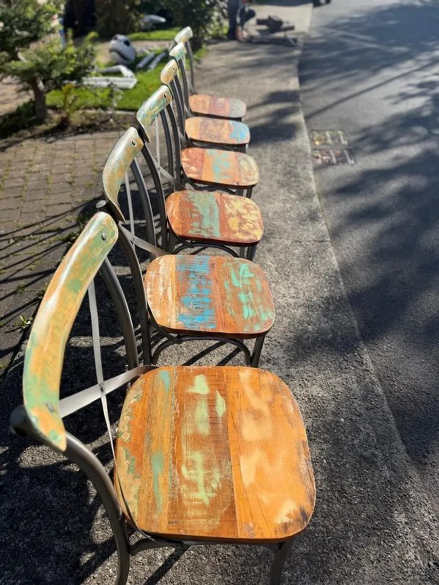 Chairs antique industrial look - Image 3
