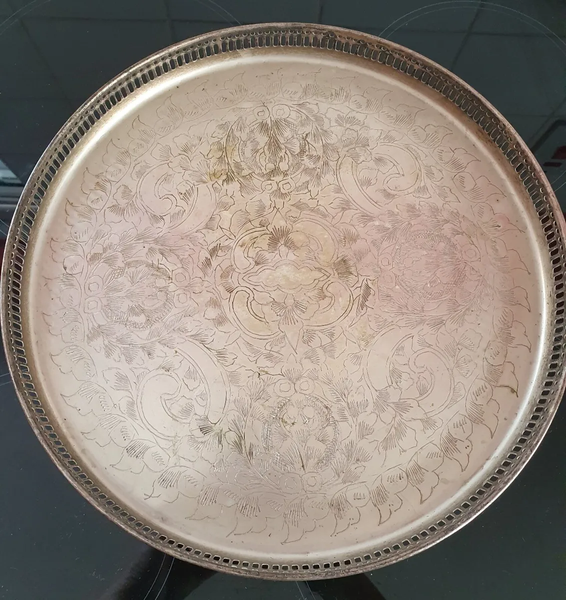 Vintage gallery serving tray - Silver Plate - Image 2