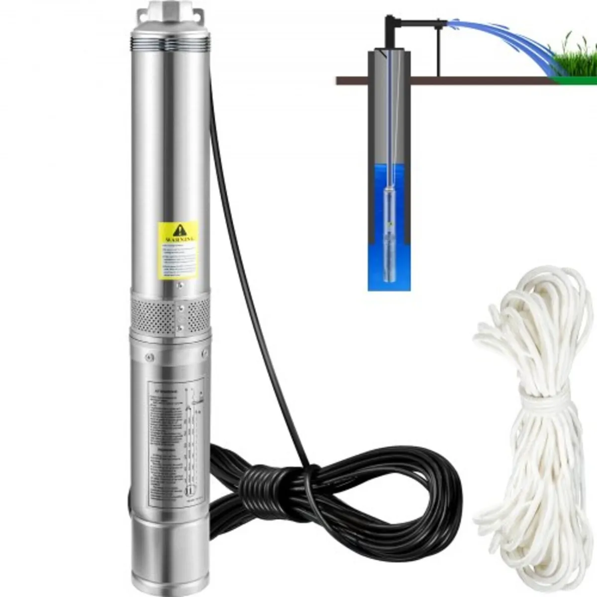 Deep Well Submersible Pump, 750W 230V/50Hz, 100L/m - Image 1