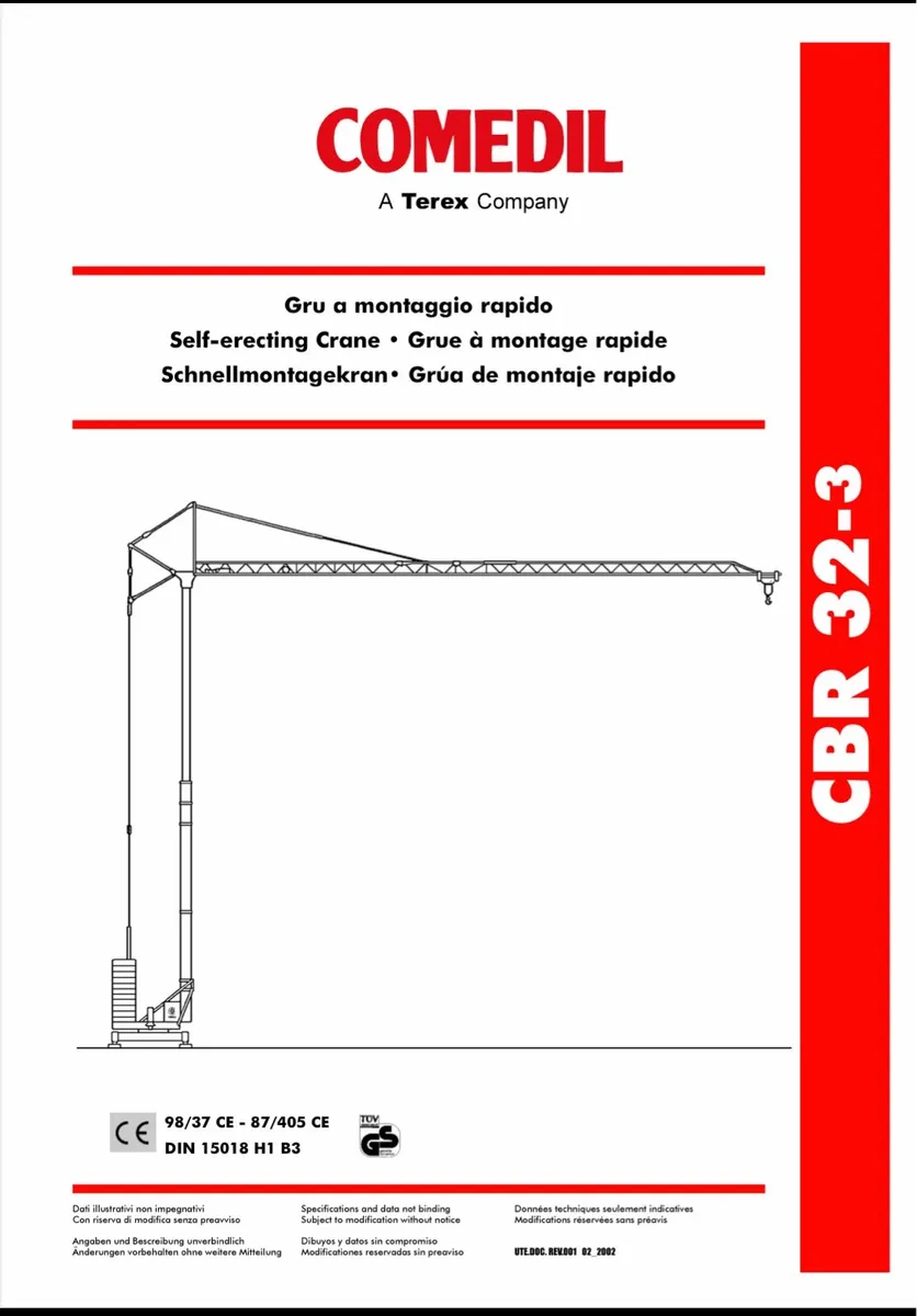 32m Self Erecting Tower Crane - Image 1