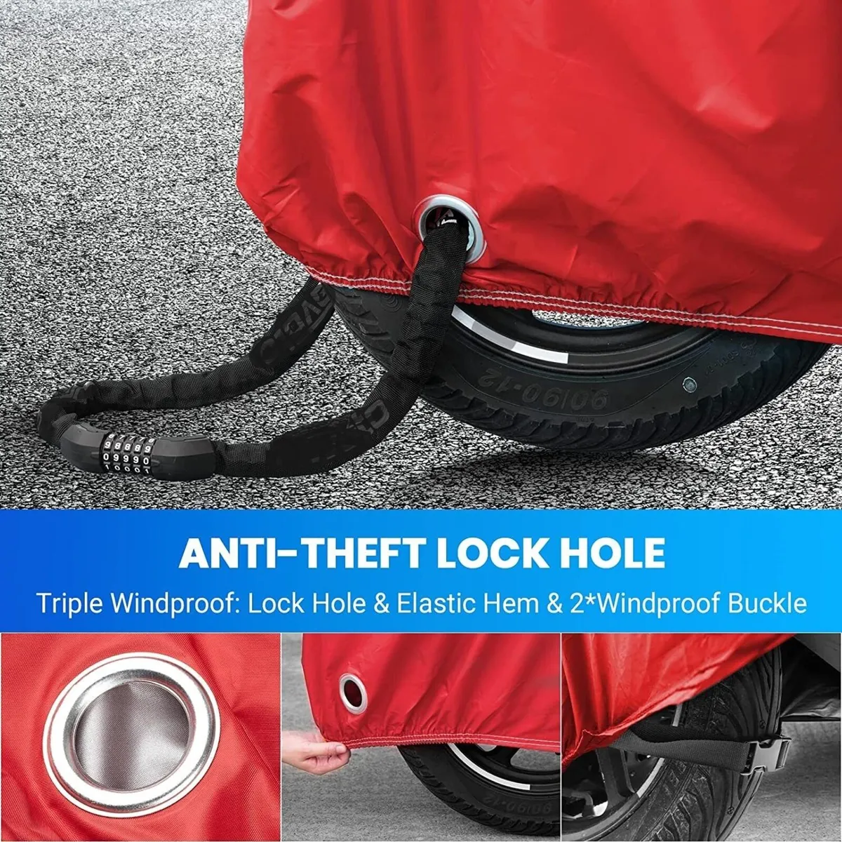 Motorcycle Cover 210D Waterproof Outdoor Motorbike - Image 2