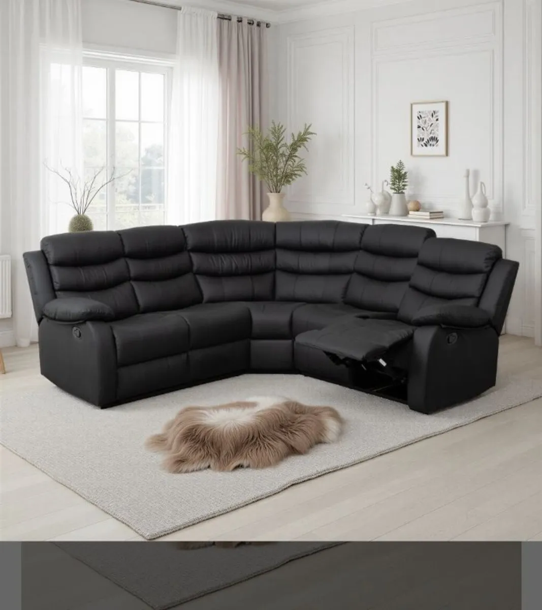 Roma Corner Faux Leather Recliner Sofa / 2 Colours