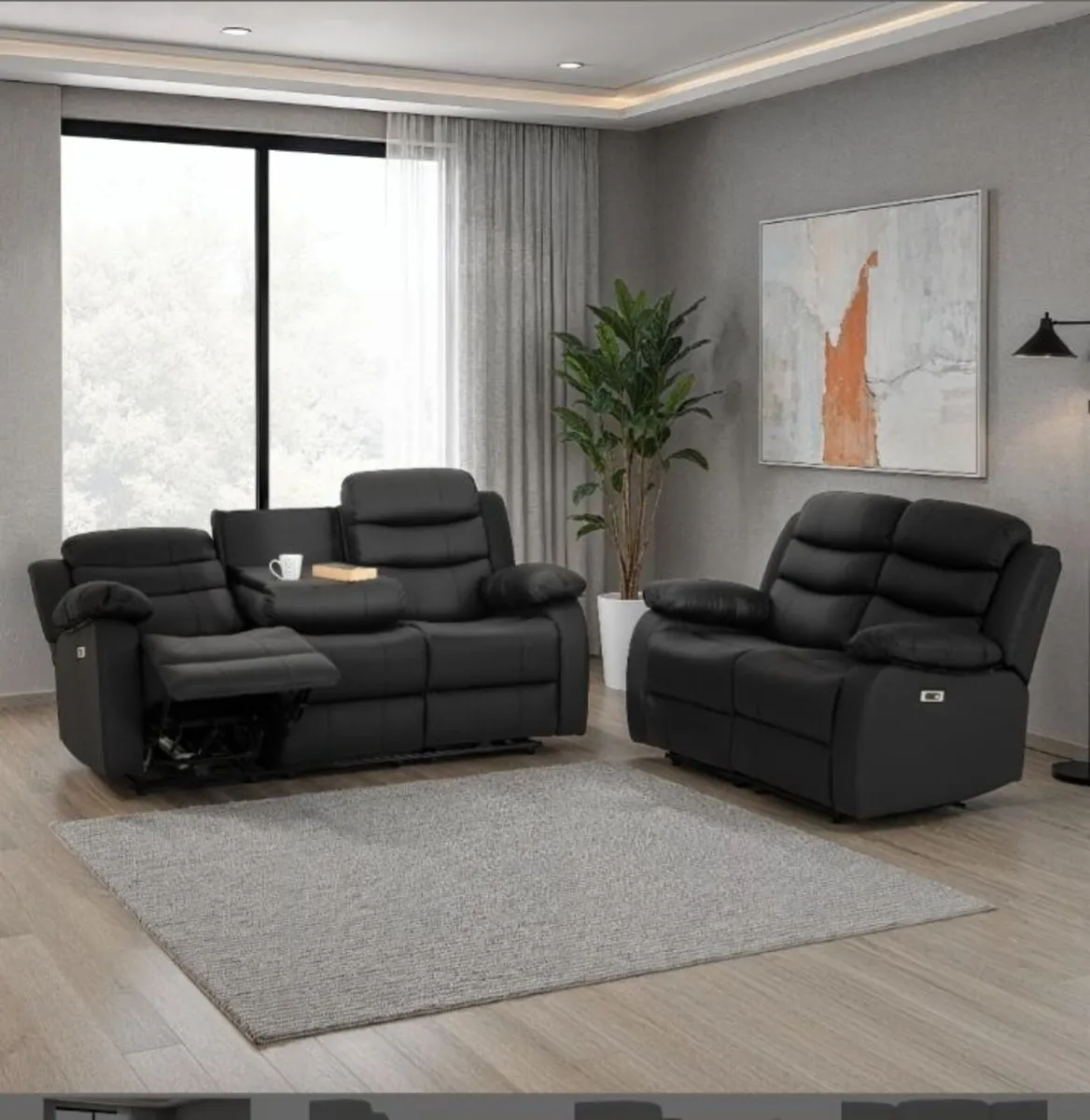 Roma 3+2 Electric Recliner Suite / 2 Colours - Image 1
