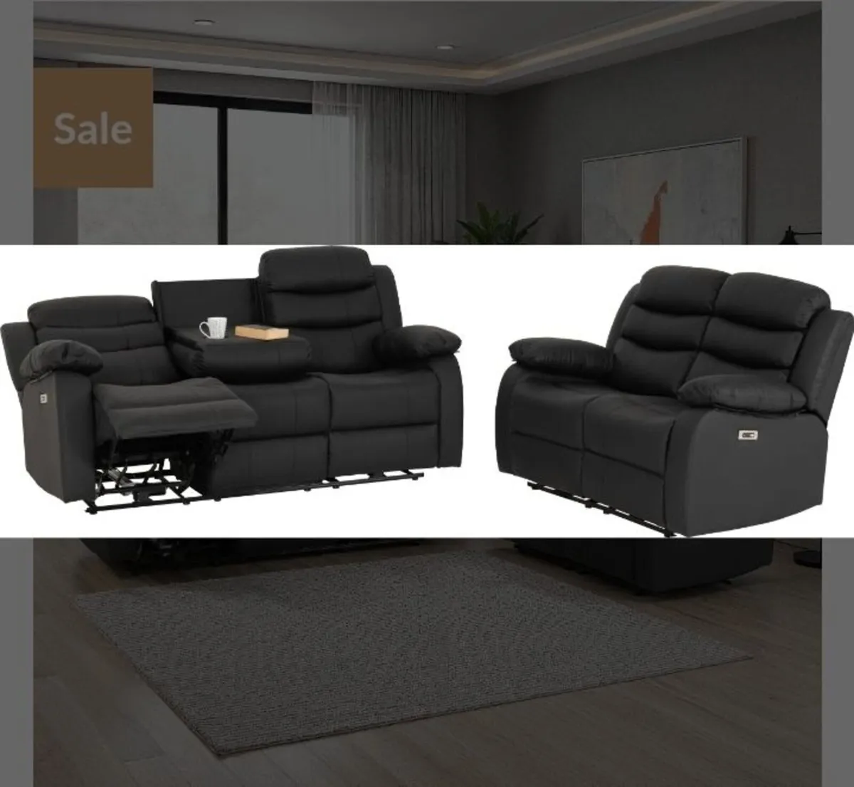 Roma 3+2 Electric Recliner Suite / 2 Colours - Image 2