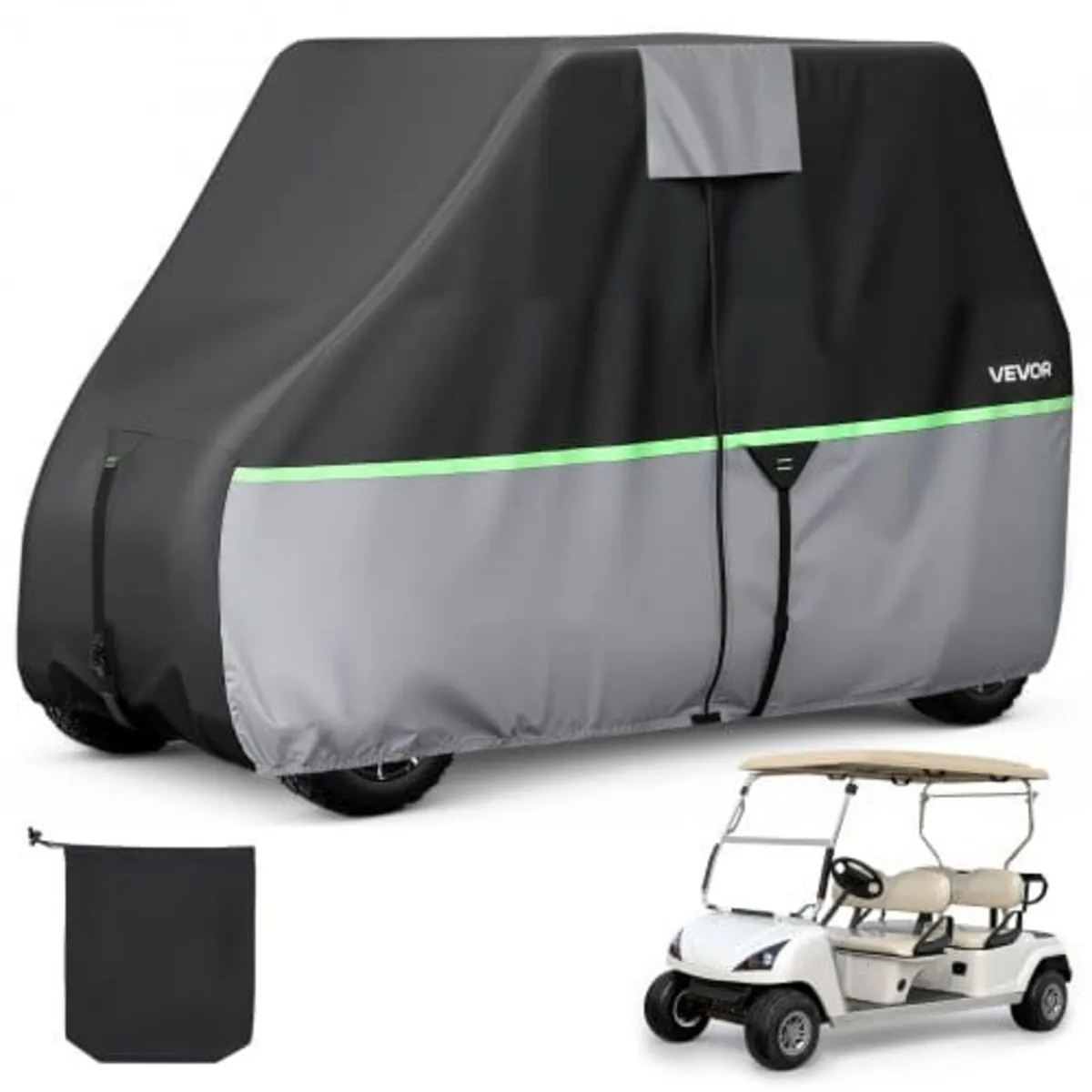 Golf Cart Cover, Full Coverage 2+2/4 Passenger Gol - Image 1