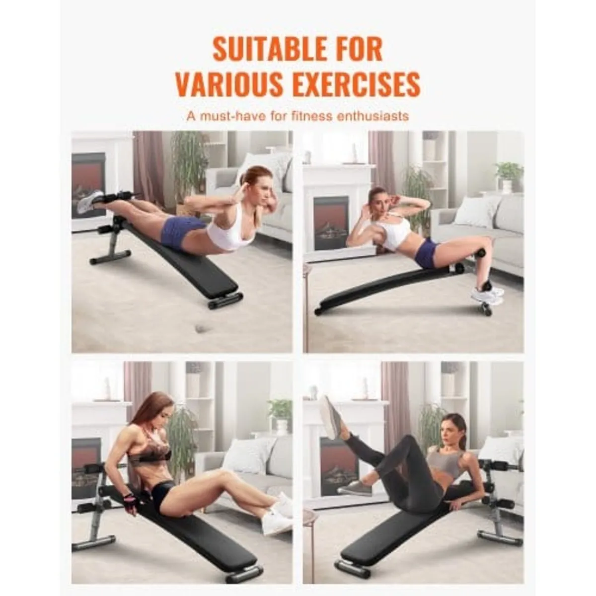 Sit Up Bench, Folding Curved Decline Ab Bench, wit - Image 4