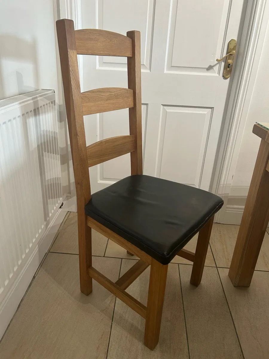Solid Oak Adjustable Wooden Table and chairs - Image 4