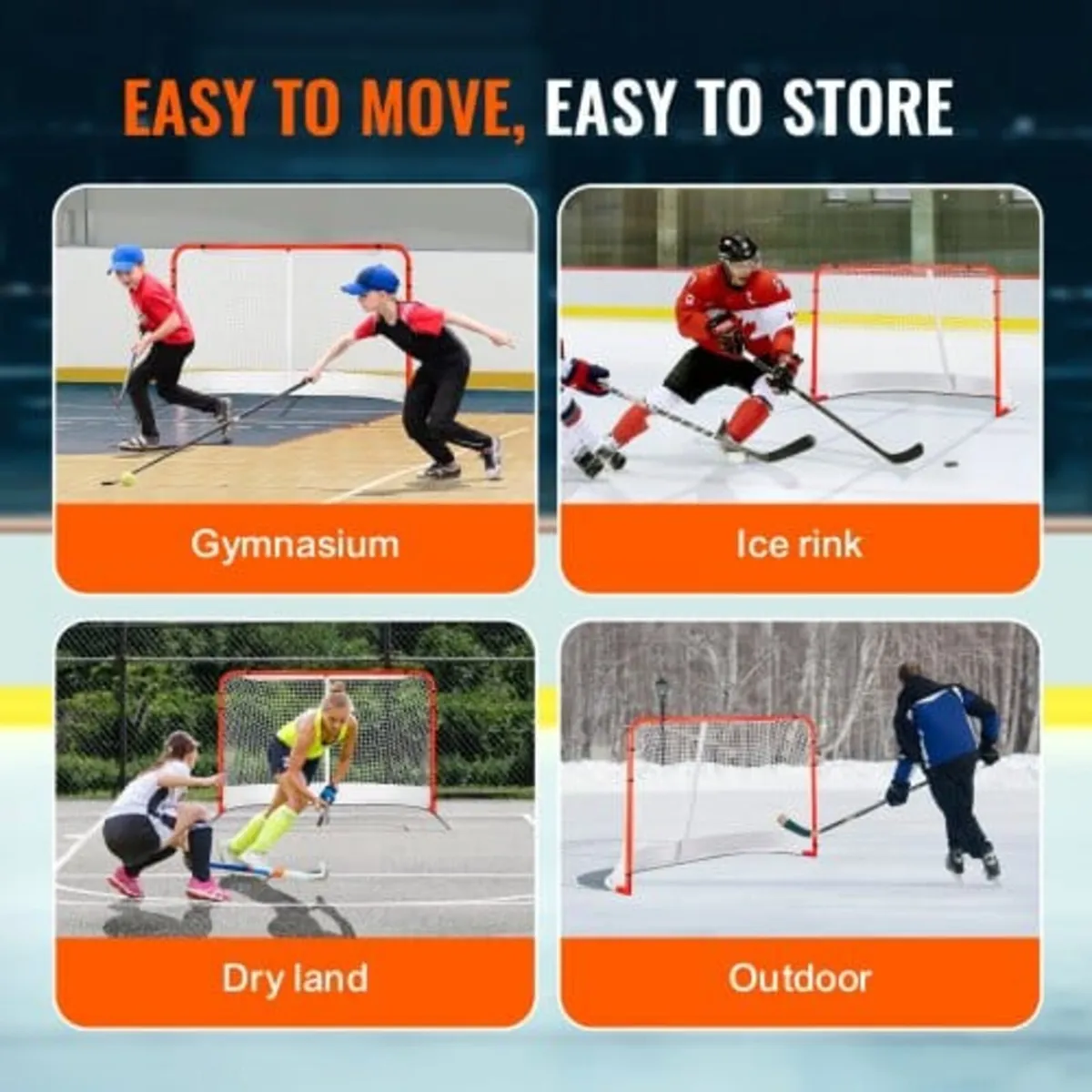 Street Hockey Net, Indoor Outdoor Steel Hockey Goa - Image 3