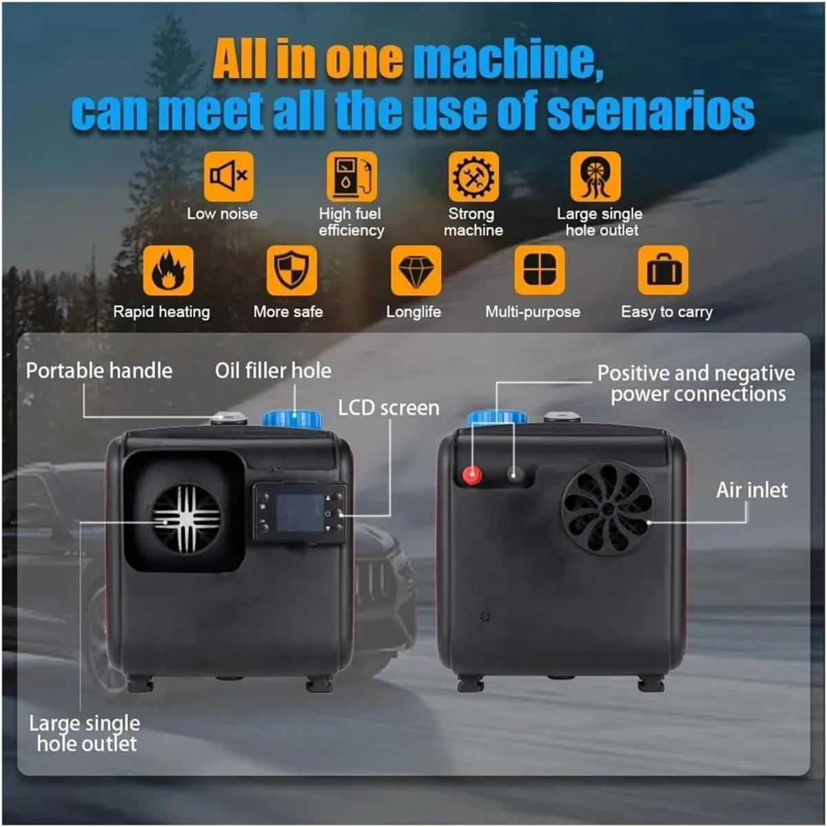 5–8KW 12–24V All-in-One Diesel Air Heater - Image 3