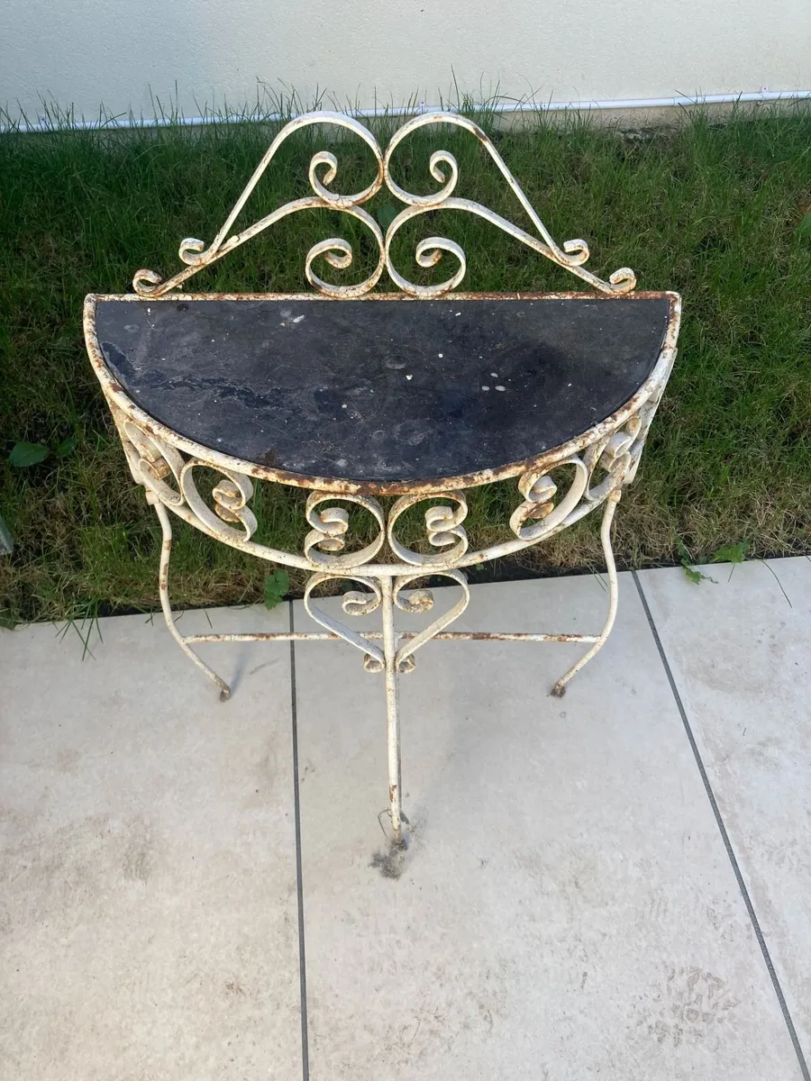 Vintage Console / Hall Table - Wrought Iron. - Image 3