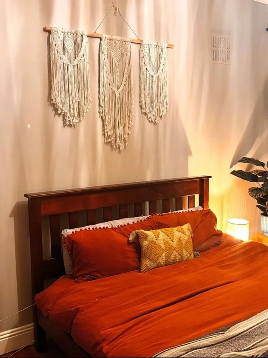 king size bed, solid wood + mattress - Image 2