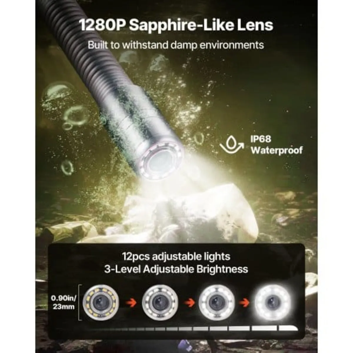Sewer Camera, 30m, Self-Leveling Drain Inspection - Image 2