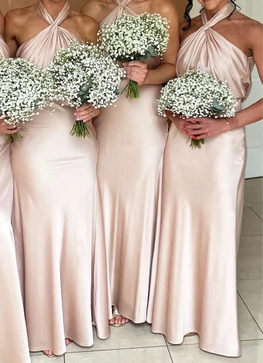 Bridesmaid halter neck dress - Image 1