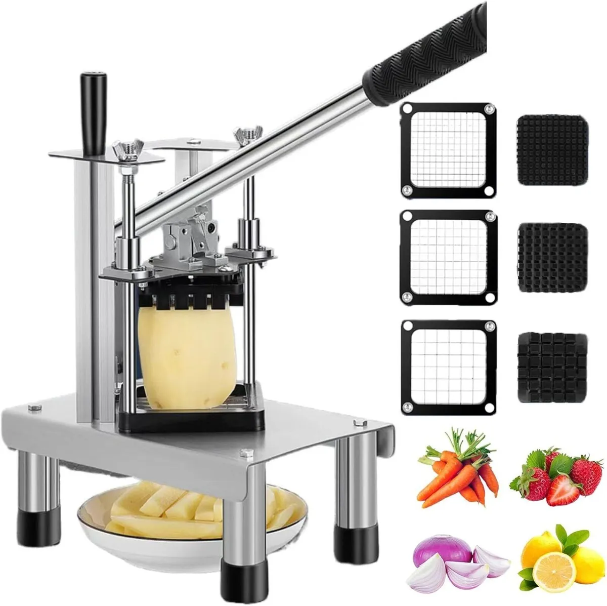 Commercial Vegetable Slicer with 3 Blades Steel - Image 4