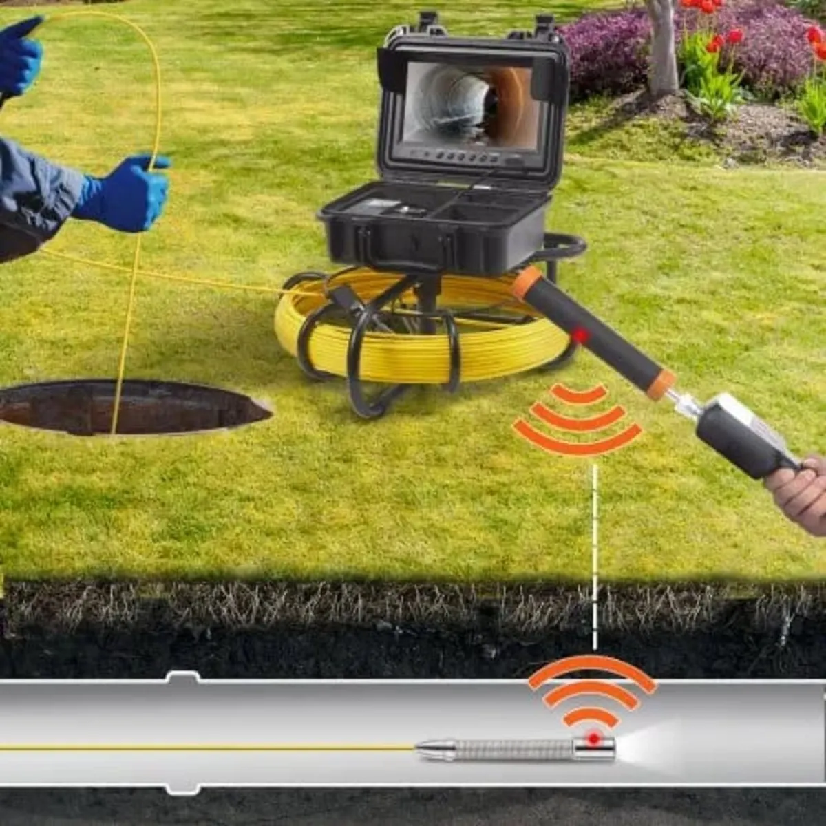 Sewer Camera Pipe Inspection Camera w/ 512hz Sonde - Image 3