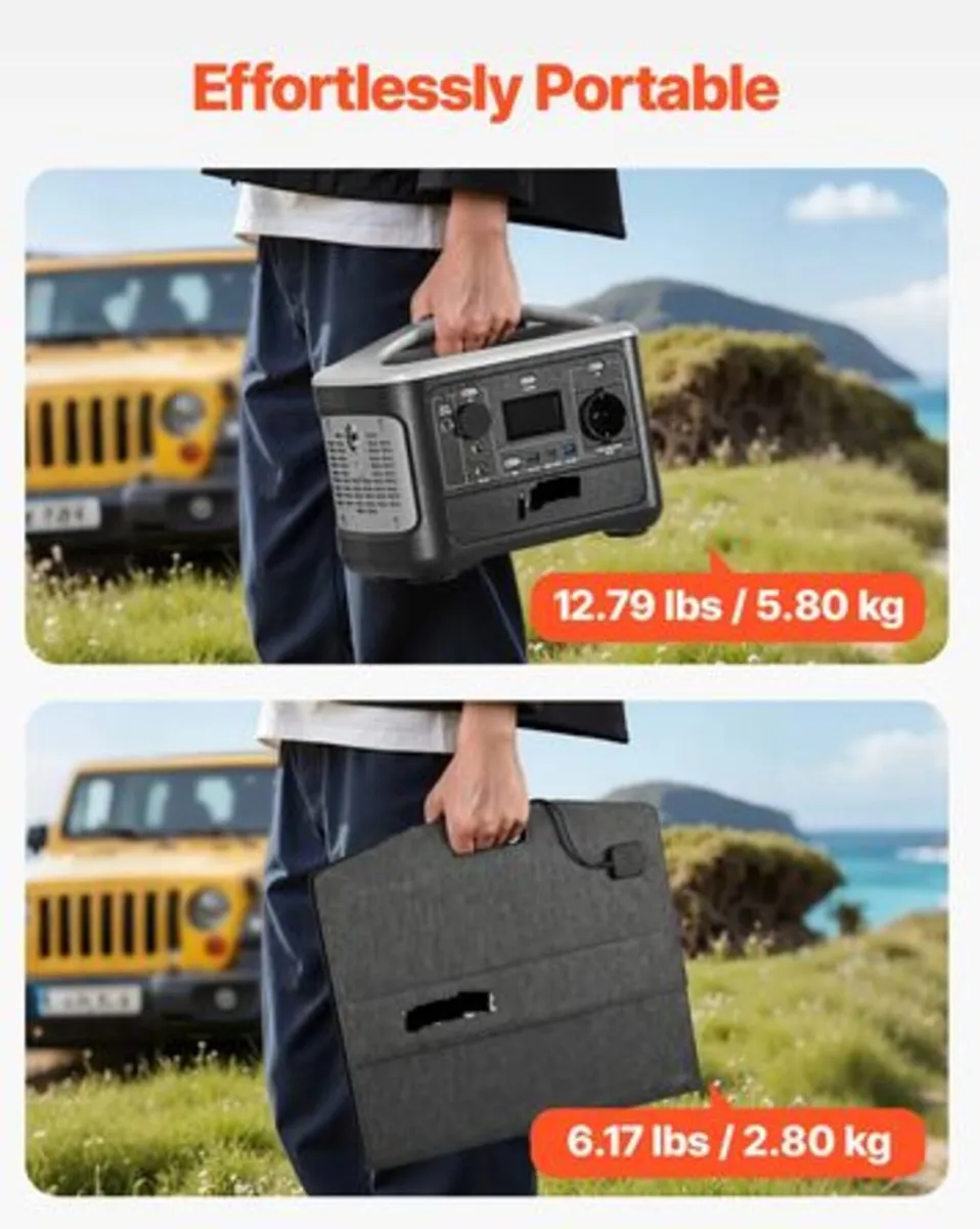 Portable Power Station with 100W Solar Panel, 600W - Image 3