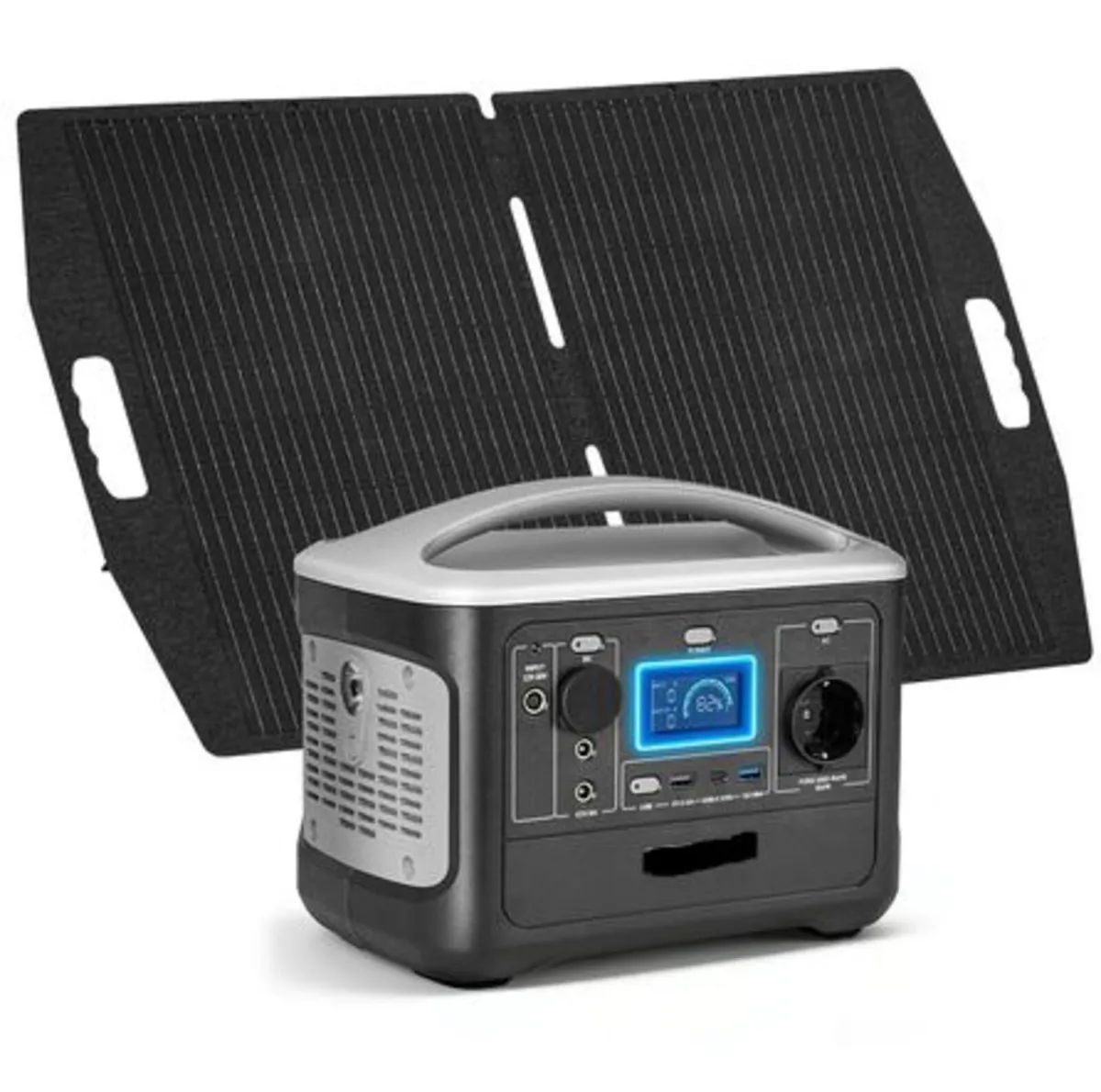 Portable Power Station with 100W Solar Panel, 600W - Image 1