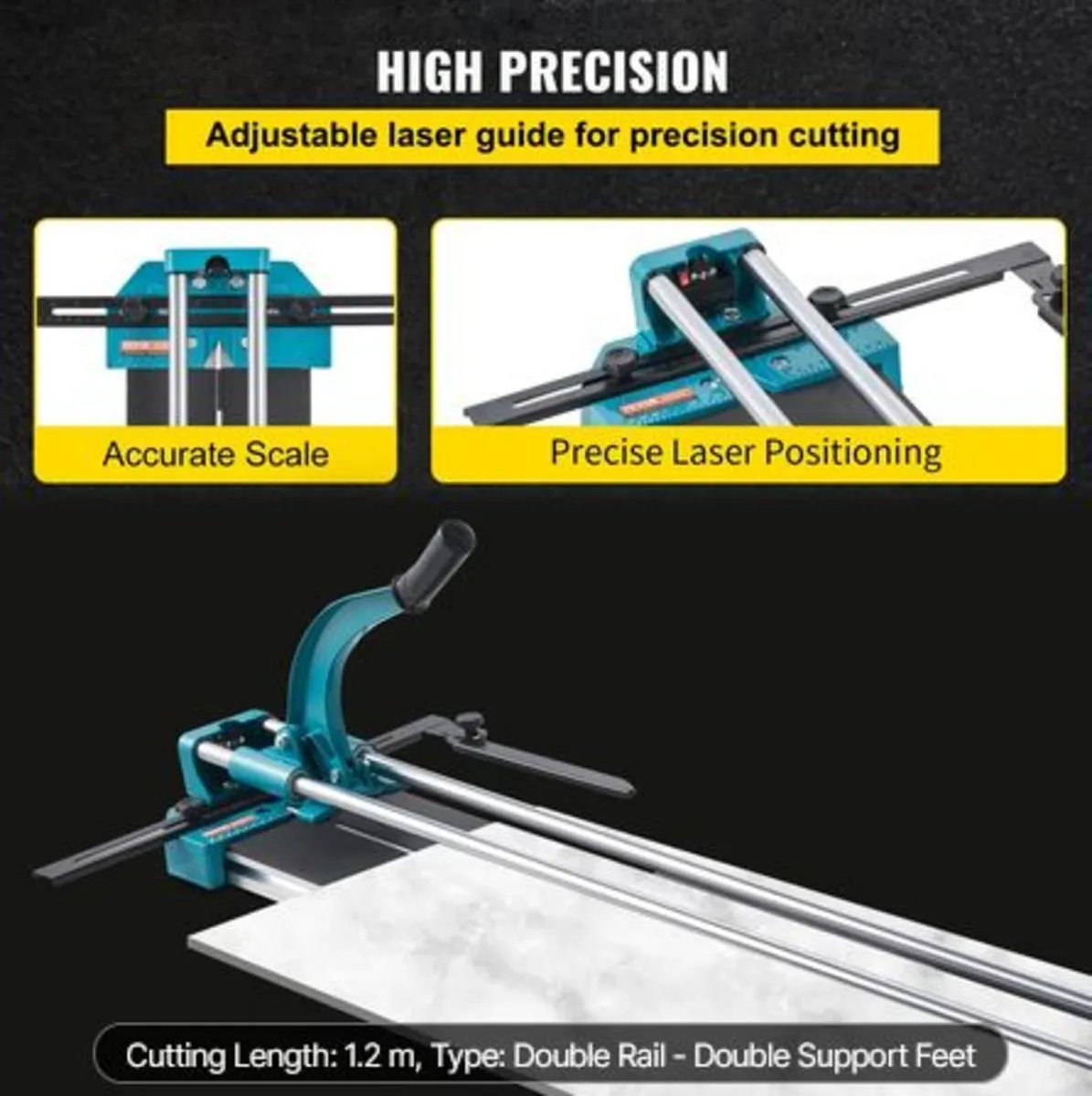 1200MM Tile Cutter, High Precision Manual Ceramic - Image 4