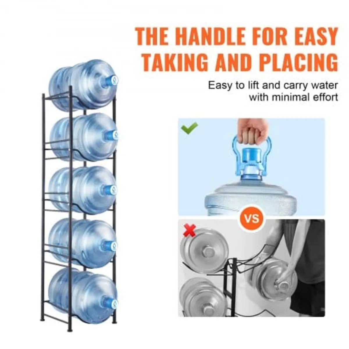 5 Tiers Water Jug Holder Single Row Water Bottle R - Image 4