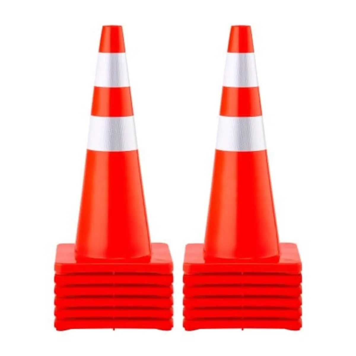 Safety Cones, 28 in/73 cm Height, 12 PCS PVC Orang - Image 1