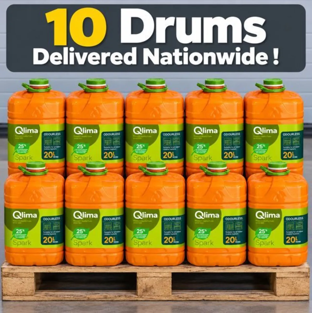 🔥10 20L DRUMS  QLIMA SPARK PARAFFIN DELIVERED - Image 1