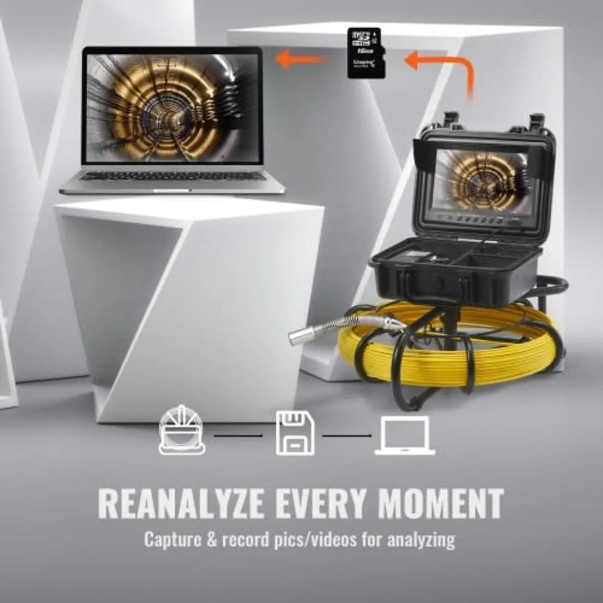 Sewer Camera Pipe Inspection Camera 22.9cm 720p Sc - Image 4