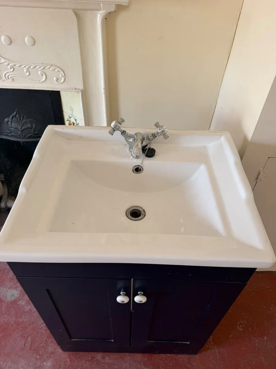 Vanity unit navy and white - Image 3