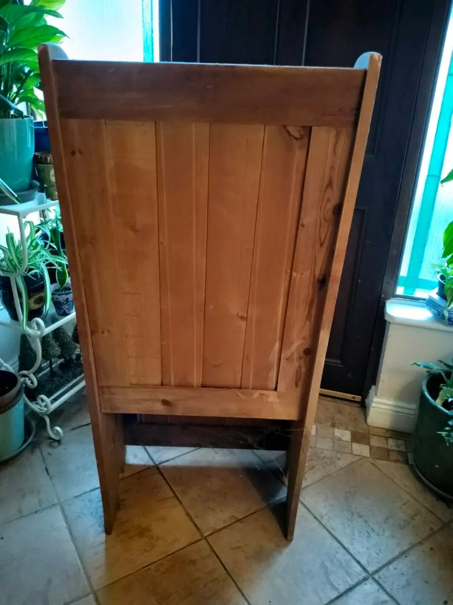 traditional pine lambing chair, also known as a hi - Image 3