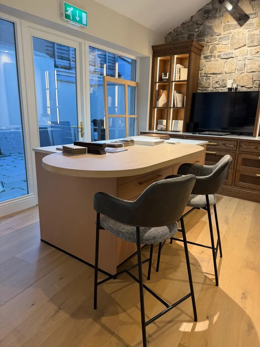 Ex Display Kitchen Island in Blush Pink - Image 1