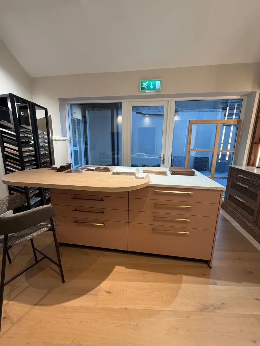 Ex Display Kitchen Island in Blush Pink - Image 3