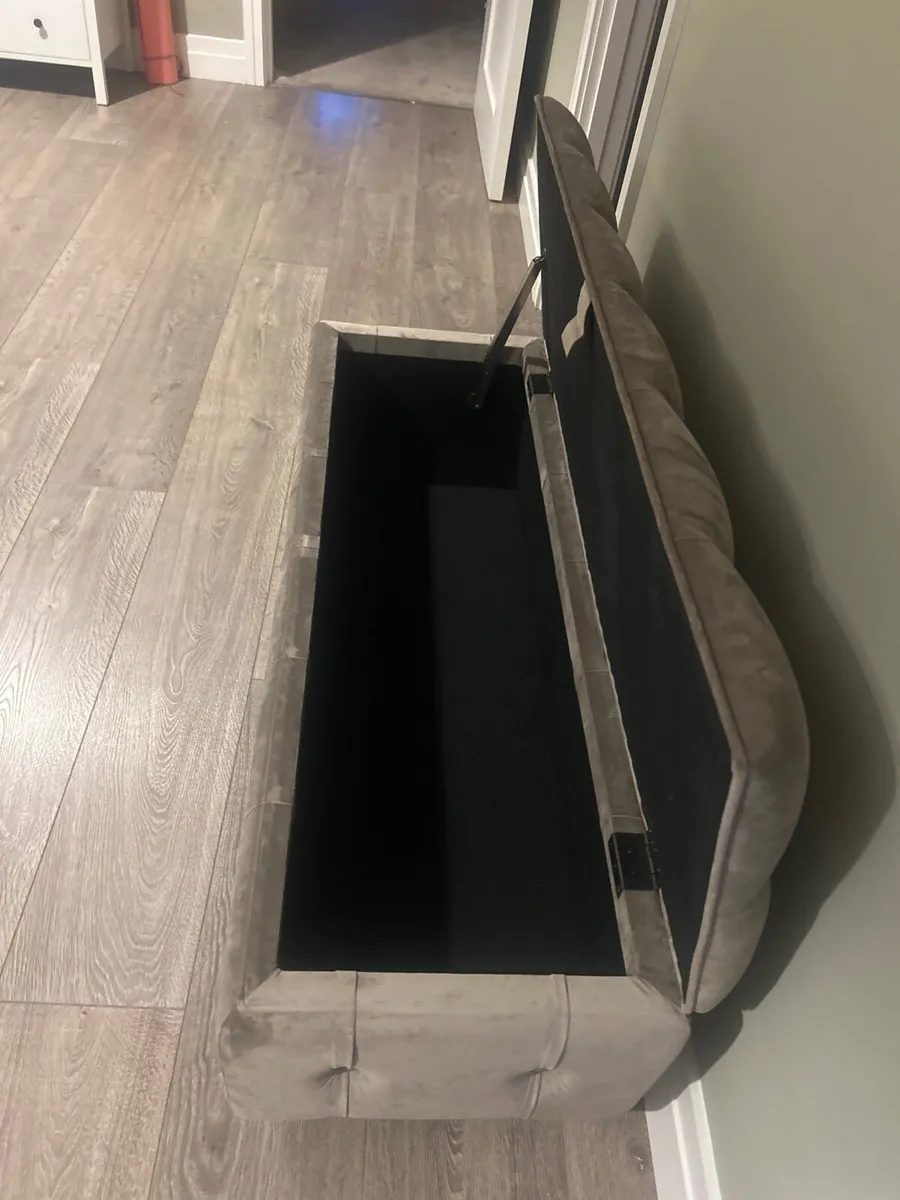 Velvet Storage Ottoman - Image 3