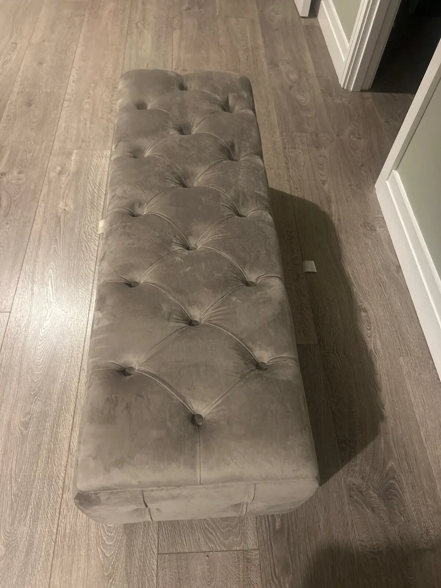 Velvet Storage Ottoman - Image 4
