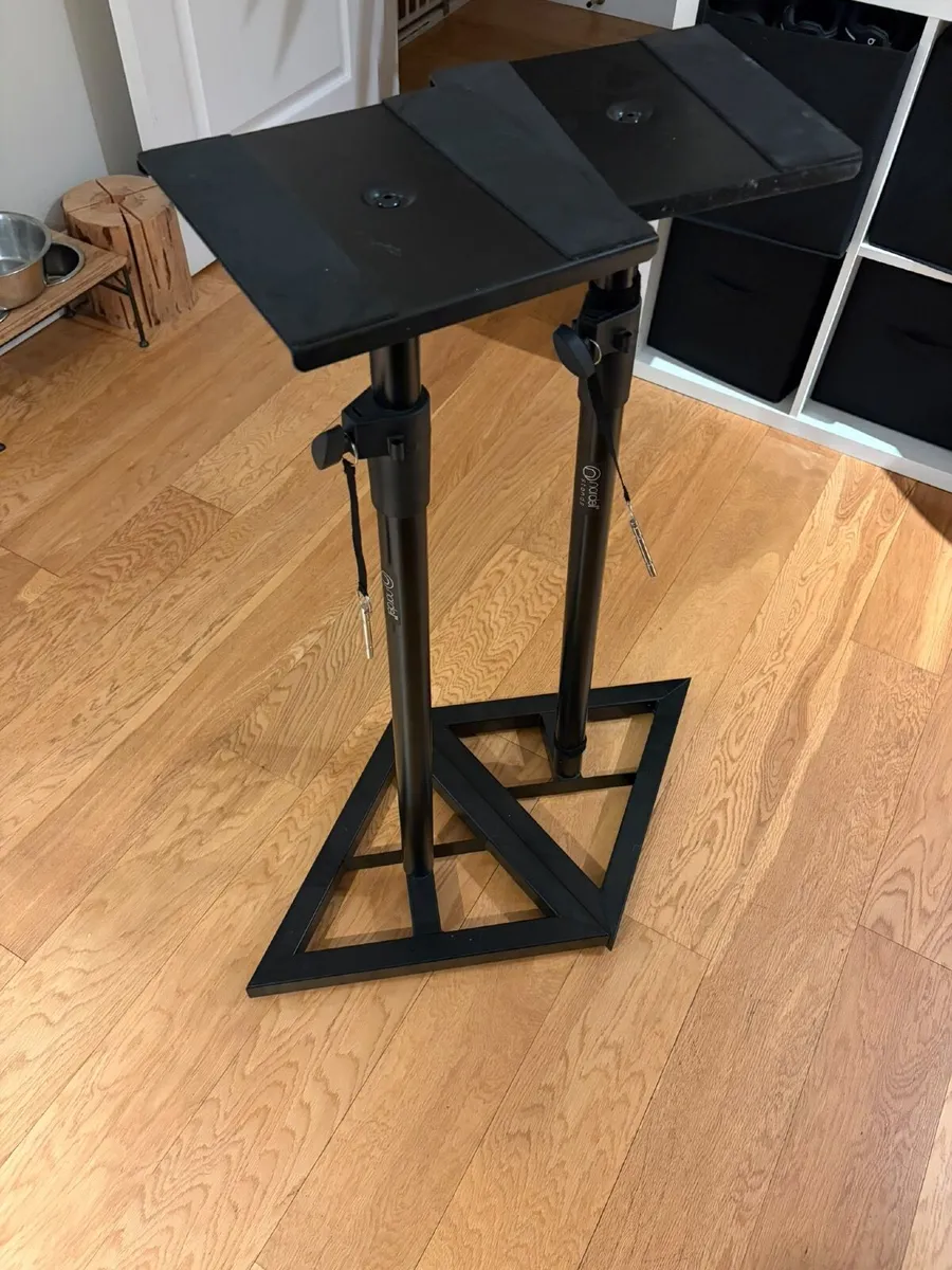Adjustable Black Speaker Stands - Image 1